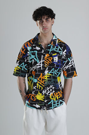 Grafiti Desenli Gömlek
