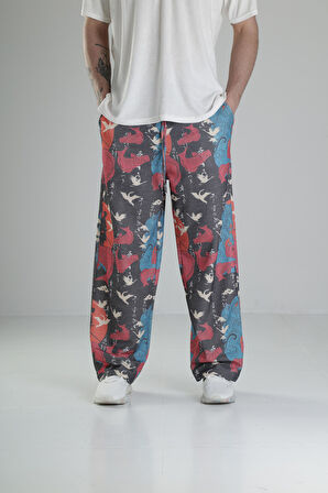 Etnik Desenli Baggy Pantolon