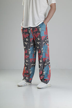 Etnik Desenli Baggy Pantolon