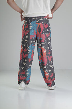 Etnik Desenli Baggy Pantolon