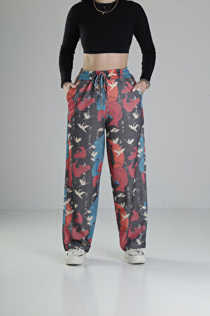 Etnik Desenli Baggy Pantolon
