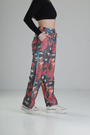 Etnik Desenli Baggy Pantolon