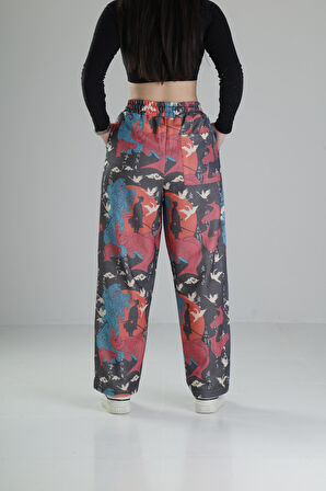 Etnik Desenli Baggy Pantolon