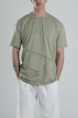 Yeşil Halat Detaylı Tasarım T-Shirt