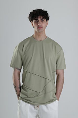 Yeşil Halat Detaylı Tasarım T-Shirt