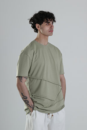 Yeşil Halat Detaylı Tasarım T-Shirt