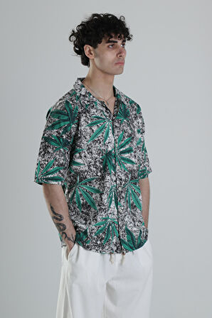 Yaprak Desenli Gömlek