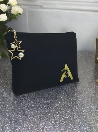 SuperStar Yıldızlı Monogram Harfli Potföy Çanta