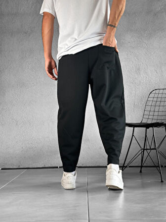 Cep Detaylı Siyah Baget Pantolon