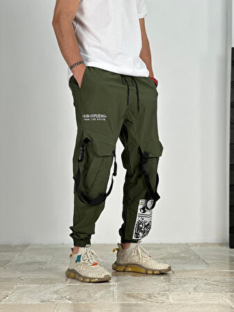 Premium Kalite Yazlık Yeşil Paraşüt Kumaş Jogger