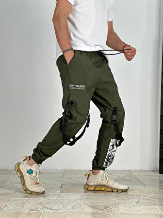 Premium Kalite Yazlık Yeşil Paraşüt Kumaş Jogger