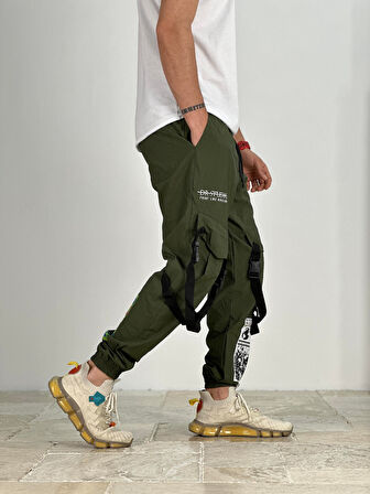 Premium Kalite Yazlık Yeşil Paraşüt Kumaş Jogger