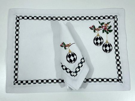 Checkers Dream 2 Kişilik - Amerikan Servis ve Peçeteden oluşan 4’lü Set