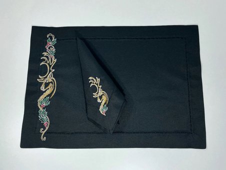 Art Nouveu Renne 2 Kişilik - Amerikan Servis ve Peçeteden oluşan 4’lü Set