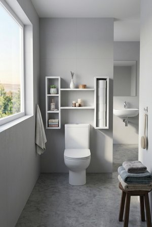 Klozet Üstü Banyo Rafı Duvara Monte Çok Amaçlı Banyo Dolabı Düzenleyici Raf Beyaz Modern Tasarım
