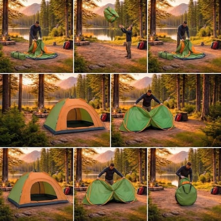 BUFFER 4 Kişilik Yarı Otomatik Kamp Çadırı – Suya Dayanıklı, Hızlı Kurulumlu Outdoor Aile Çadırı, Doğa, Kamp ve Piknik 200x200x135 cm