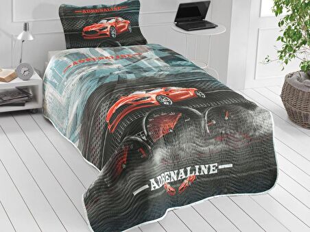 Adrenaline Genç ve Çocuk Baskılı Tek Kişilik Yatak Örtüsü Kırmızı