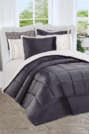 Yumi 6 Parça Comforter Çeyiz Seti Antrasit