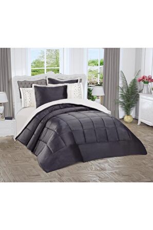 Yumi 6 Parça Comforter Çeyiz Seti Antrasit