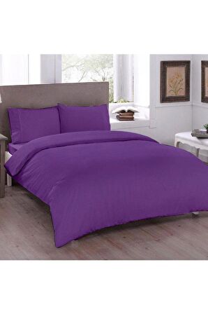 Çeyiz Diyarı Pure Çift Kişilik Nevresim Seti 200x200 Mürdüm