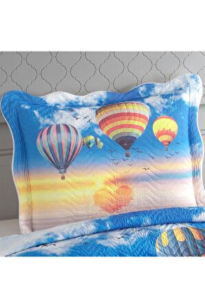Balloon Baskılı Kapitoneli Tek Kişilik Yatak Örtüsü