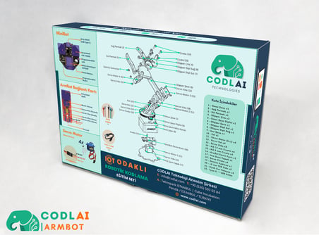 CODLAI - ArmBot Lite / Programlanabilir 4 Eksen Robotik Kol (Elektronik Set)