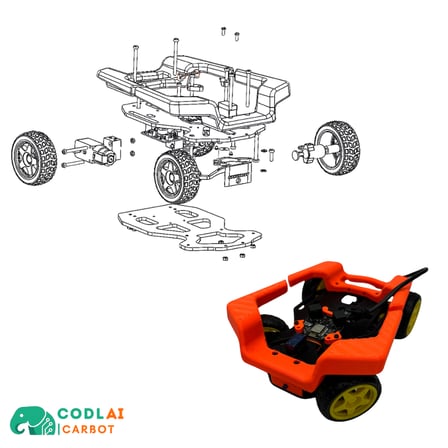 CODLAI - CarBot Eco / Programlanabilir Robotik Araba  (3D Baskı Set)