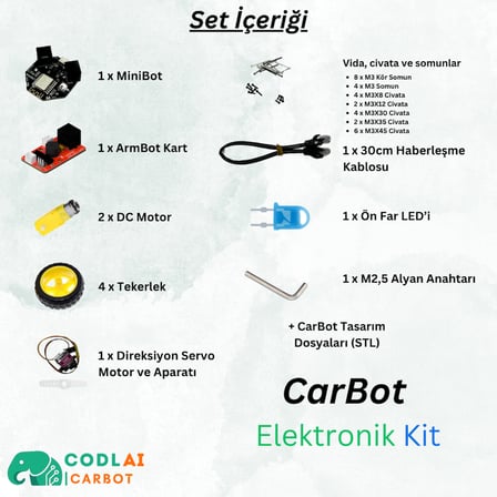 CODLAI - CarBot Lite  / Programlanabilir Robotik Araba  (Elektronik Set)
