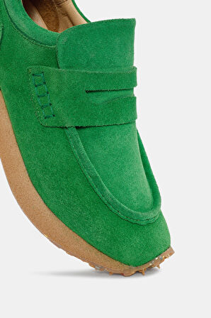 Troy Unisex Yeşil Gerçek Süet Deri Sneaker