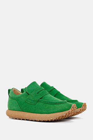 Troy Unisex Yeşil Gerçek Süet Deri Sneaker