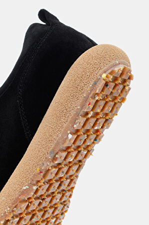 Troy Unisex Siyah Gerçek Süet Deri Sneaker