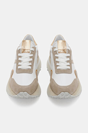 Lessa Kadın Beyaz Altın Gerçek Süet Deri Sneaker