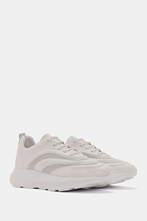 Hello Kadın Beyaz Gerçek Hakiki Deri Sneaker