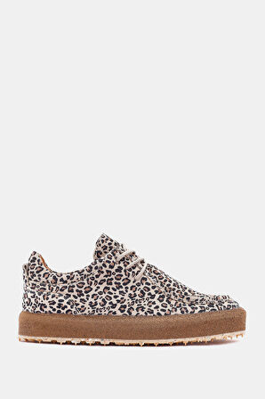 Paris Kadın Leopar Gerçek Deri Sneaker