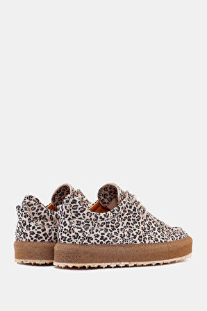Paris Kadın Leopar Gerçek Deri Sneaker