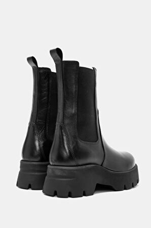 Roslyn Kadın Siyah Gerçek Deri Bot