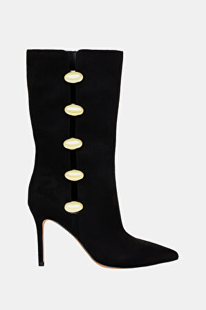 Katy Perry The Revıval Ornamet Kadın Siyah Topuklu Çizme