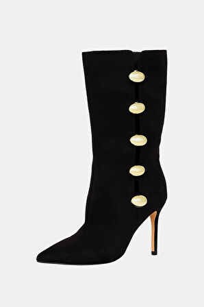 Katy Perry The Revıval Ornamet Kadın Siyah Topuklu Çizme