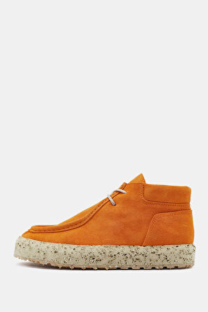 Rebel Kadın Turuncu Gerçek Süet Deri Yarım Bot