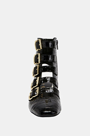 Katy Perry The Clarra Buckle Kadın Siyah Croco Topuklu Tasarım Ayakkabı