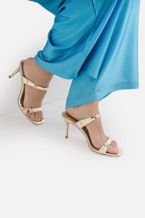 Katy Perry The Analia Çift Bantlı Kadın Altın İnce Topuklu Terlik