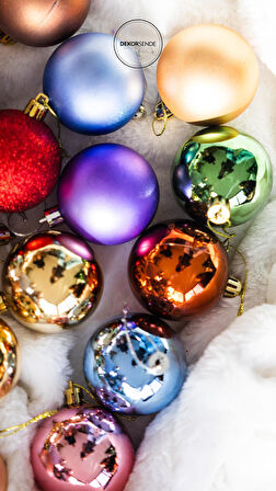 Yılbaşı Süsü 6'lı Top Altın 4 cm