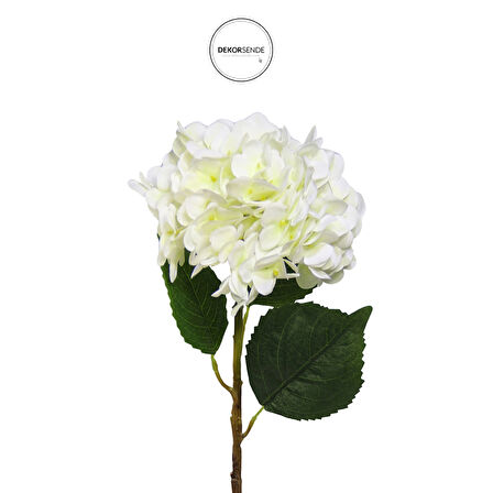 Yapay Ortanca Dalı Beyaz 60 cm