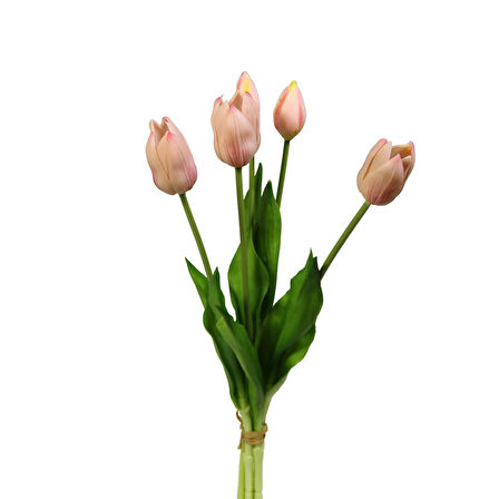 Yapay Islak Dokulu Lale Pembe 43 cm