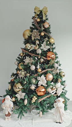 Yılbaşı Süsü Simli Topaç Model Altın 12 cm