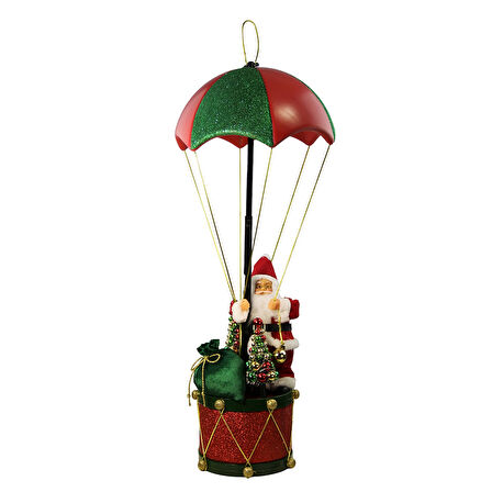 Yılbaşı Süsü Davullu Balon Noel Baba Kırmızı Yeşil 80 cm