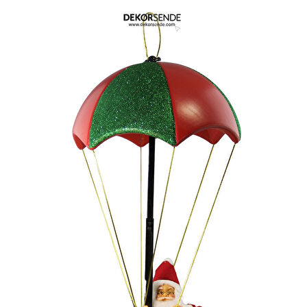 Yılbaşı Süsü Davullu Balon Noel Baba Kırmızı Yeşil 80 cm