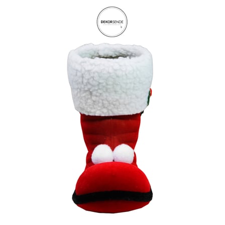 Yılbaşı Ağaç Süsü Bot Peluşlu Kırmızı 20 cm