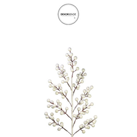 Yılbaşı Süsü Berry Dal Beyaz 55 cm