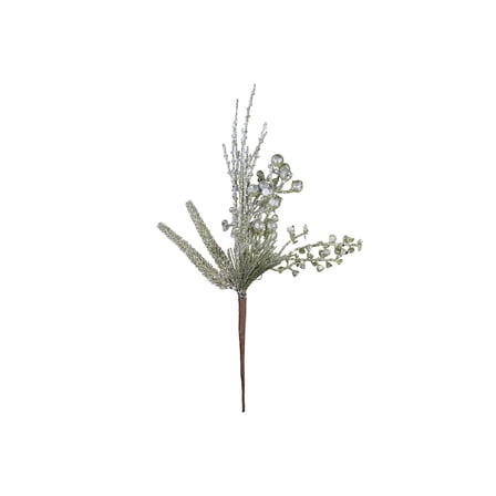 Yılbaşı Süsü Simli Berry Dal Şampanya 40 cm